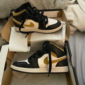Nike Black and Gold High-Top Sneakers